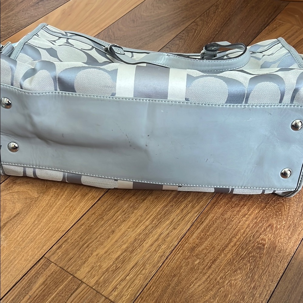 Coach Gray Signature Baby Bag Used - Picture 3 of 5